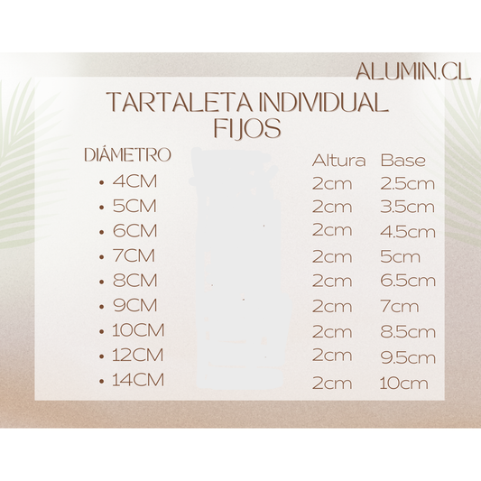 Pack 50 unidades Molde Mini Tartaleta coctel tartaleta individual
