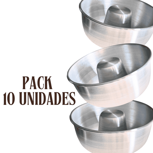 Pack 10 Molde Queque Flanera Aluminio Rosca