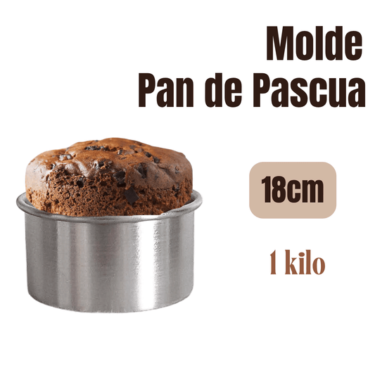 Molde Pan de pascua 1 kilo Molde Aluminio 18cm