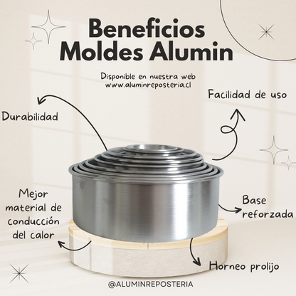 PACK Moldes Torta Normal Bizcocho Aluminio Lote 13 tamaños Reposteria