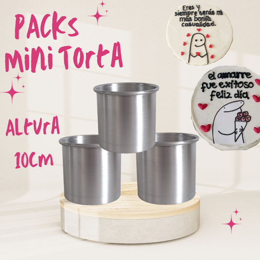 PACK 5 Mini Torta Alto Moldes Reposteria y Pasteleria