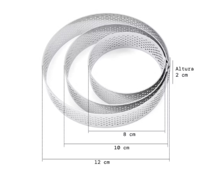 Moldes aros microperforados redondos tartas kuchen