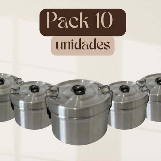 PACK 10 Marmitas olla de comida aluminio por mayor