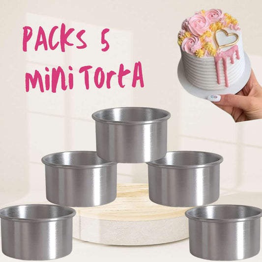 PACK 5 Mini Torta Moldes Reposteria y Pasteleria