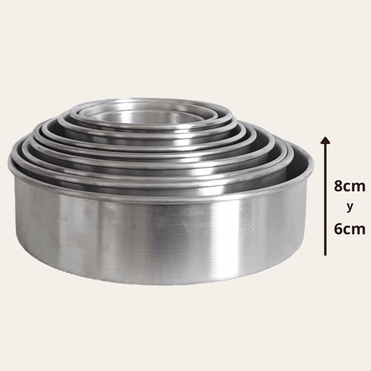 Molde Bizcocho torta redondo Aluminio Altura 8cm