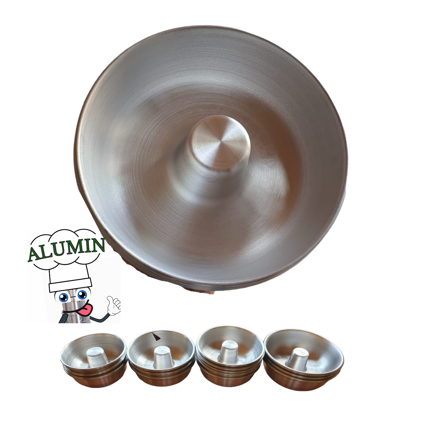 Pack 10 Molde Queque Flanera Aluminio Rosca