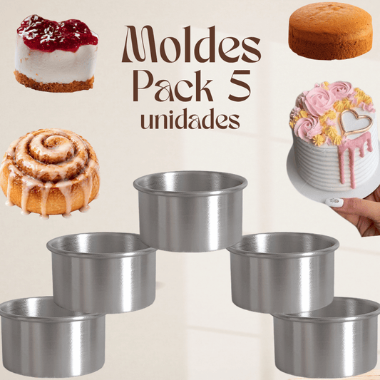 PACK 5 Mini Torta Moldes rollitos de canela cheescake individual