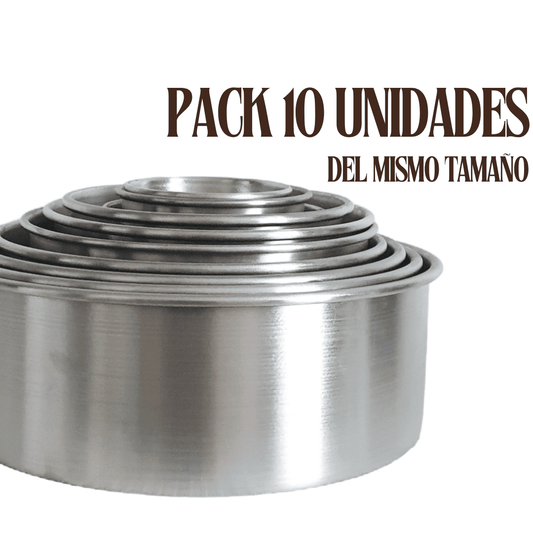 PACK 10un Molde Bizcocho Torta Redondo Aluminio Altura 10cm POR MAYOR