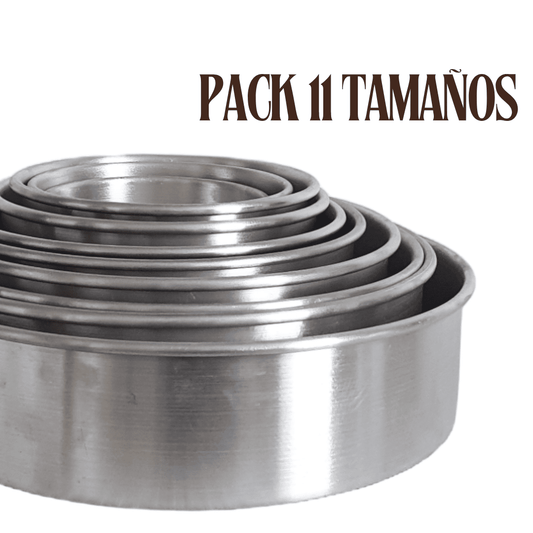 PACK 13 Moldes Torta Normal Bizcocho Aluminio Lote 13 tamaños Reposteria