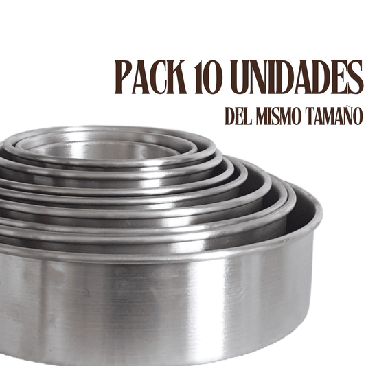 Pack 10 un Molde Bizcocho torta redondo Aluminio Altura 6 y 8cm