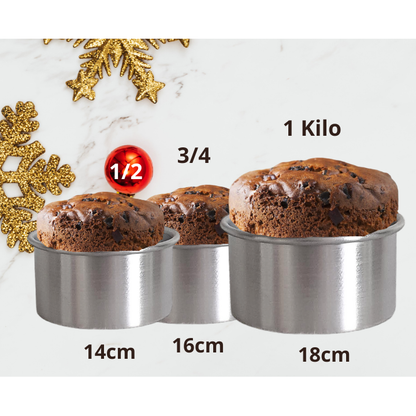 PACK 3 moldes Pan de pascua 1 kilo, 3/4 y 1/2 Molde Aluminio